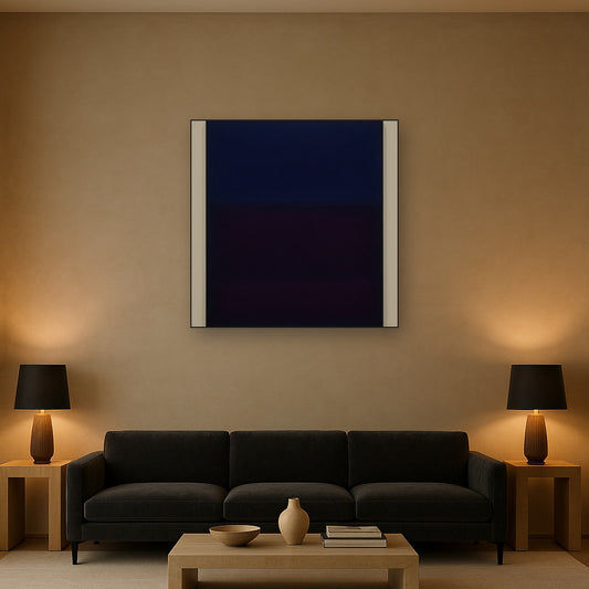 Deep Indigo & Midnight Plum Ambient Field No. 25 Oil Painting - View 2