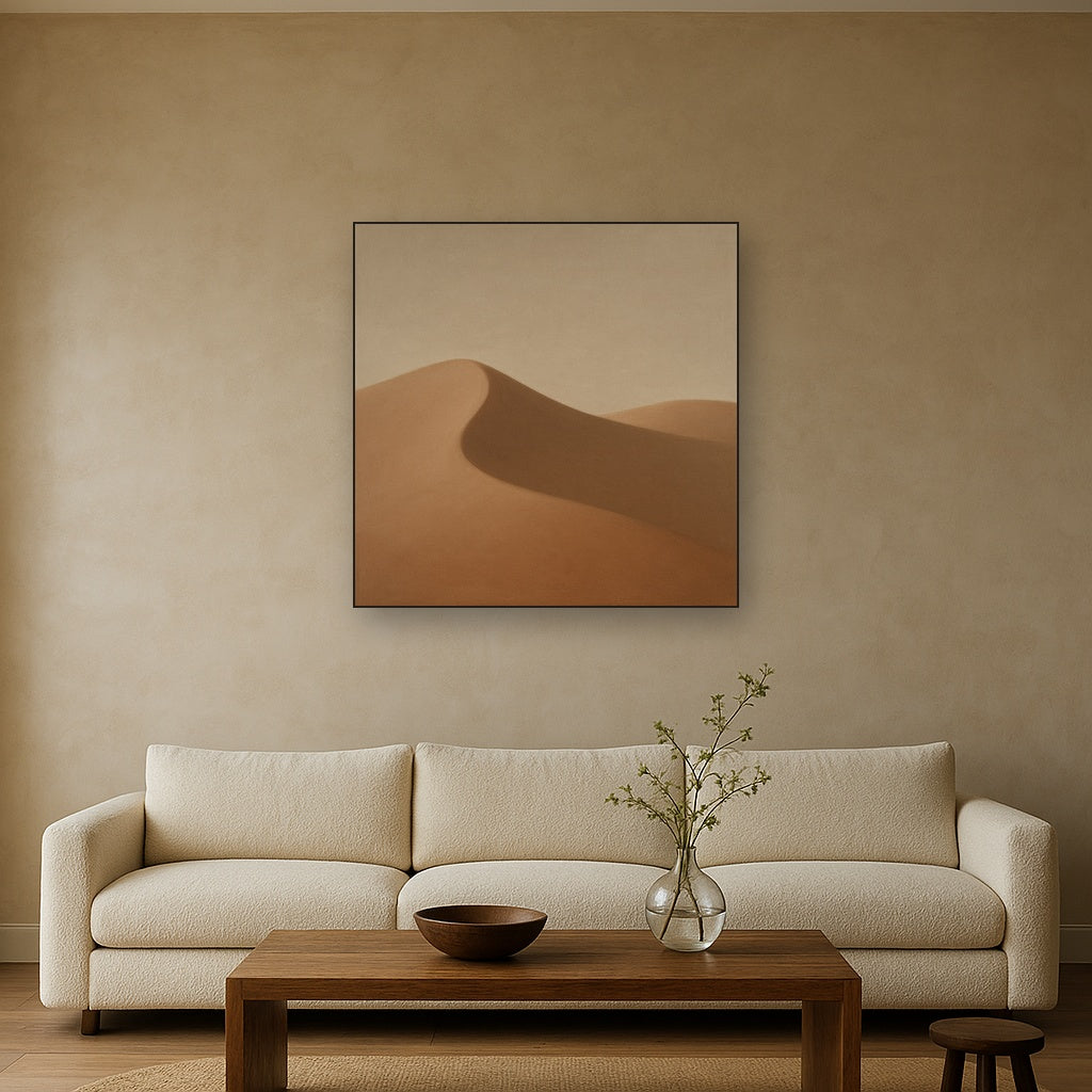 Muted Desert Dune Geometry No. 8 - Modern Fine Art Oil Painting - View 2