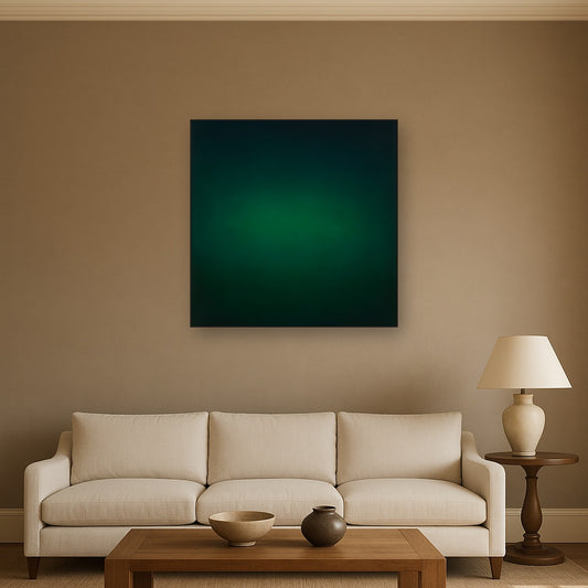 Midnight Teal & Deep Malachite Gradient No. 3 Oil Painting - View 2