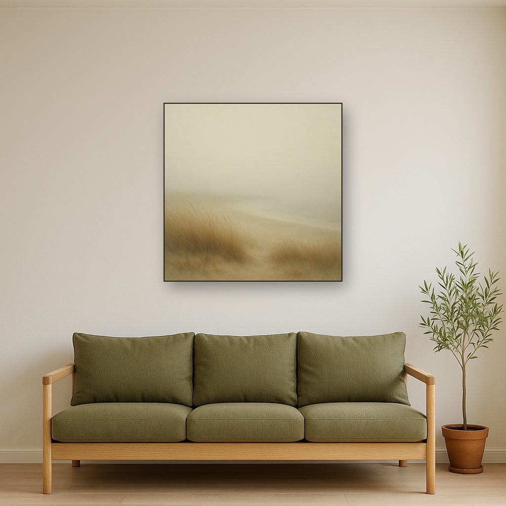 Silent Dune Grass in November Sea Fog No. 8 Oil Painting - View 2