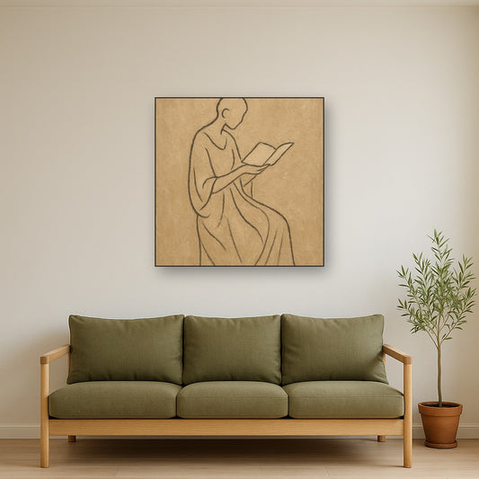Minimalist Contemplative Silhouette Oil Painting - View 2