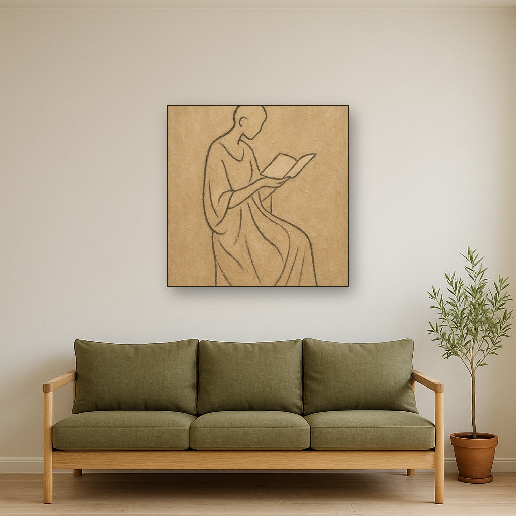 Minimalist Contemplative Silhouette Oil Painting - View 2