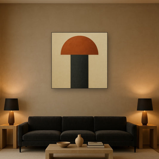 Semicircle Horizon & Minimalist Pillar No. 7 Oil Painting - View 2