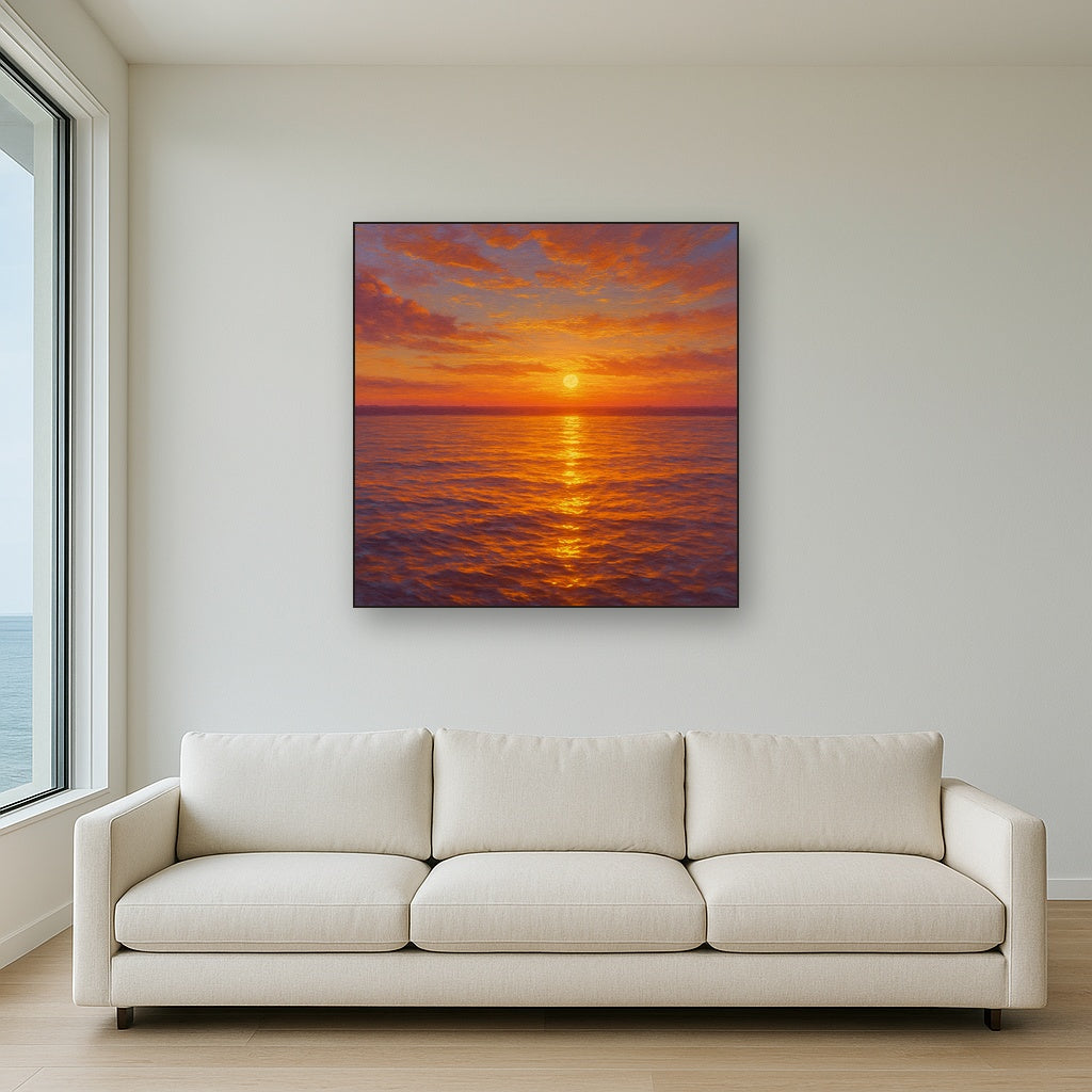 Sunset Glow on Warm Tidal Basin Waters No. 7 Fine Art Oil Painting - View 2