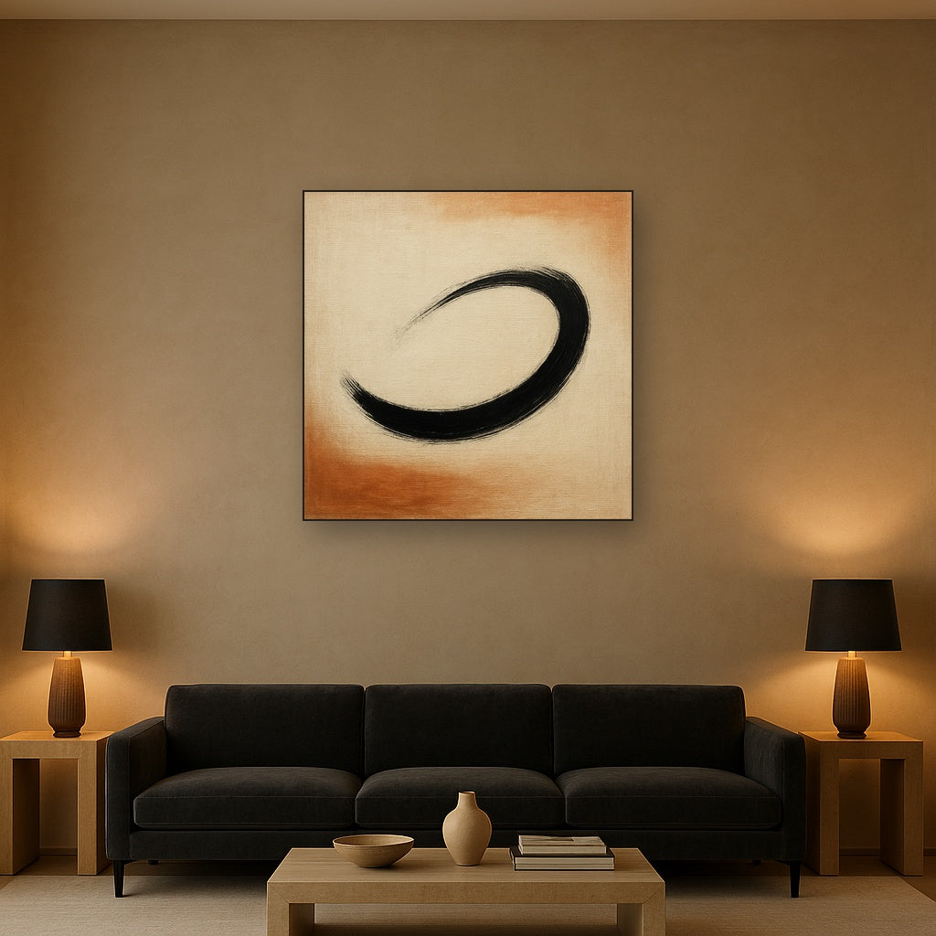Monochrome Brushstroke Void No. 5 - Modern Fine Art Oil Painting - View 2