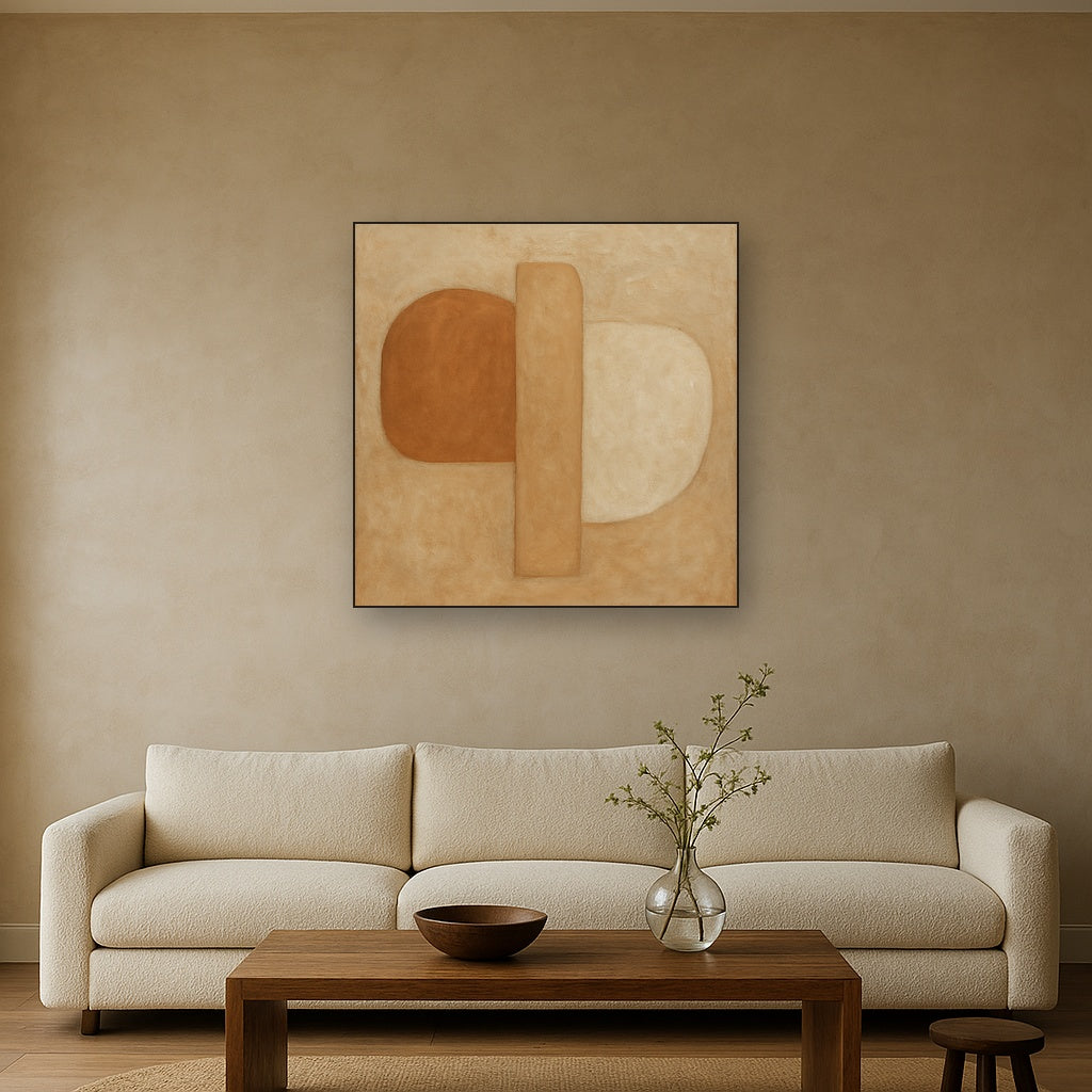 Earthy Terracotta & Weathered Plaster Wash No. 17 Oil Painting - View 2
