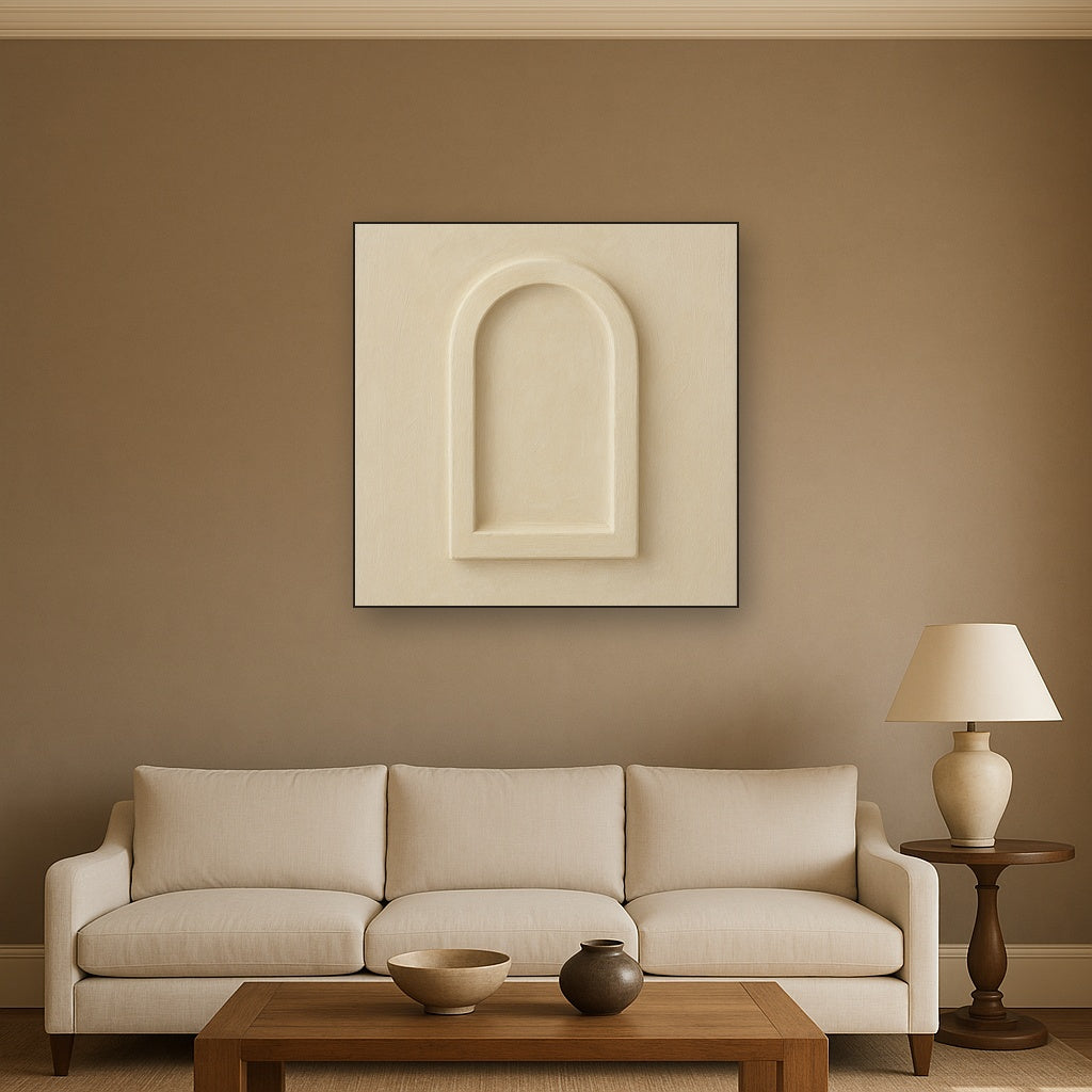 Textured Monolithic Plaster Arch No. 9 - Modern Fine Art Oil Painting - View 2