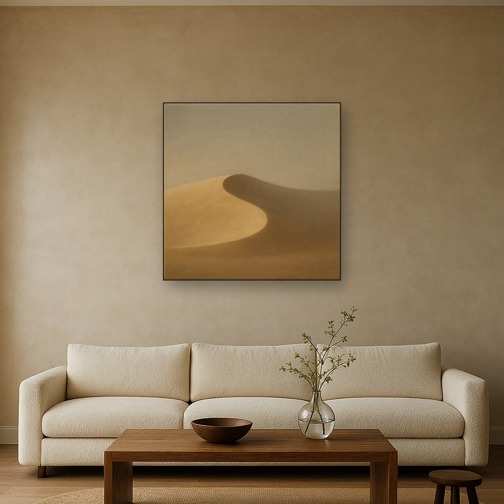 Muted Desert Dune Geometry No. 8 - Modern Fine Art Oil Painting - View 2