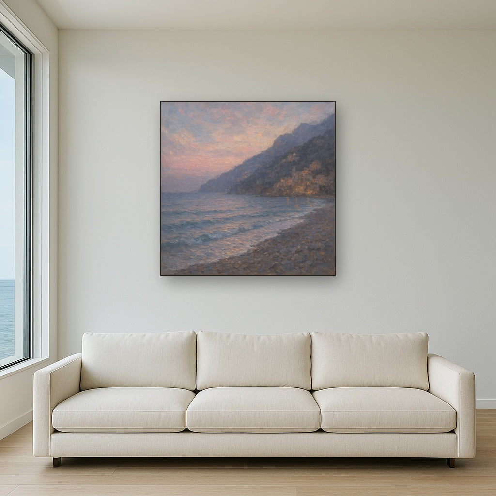 Twilight Tide at Amalfi Seascape Oil Painting - View 2