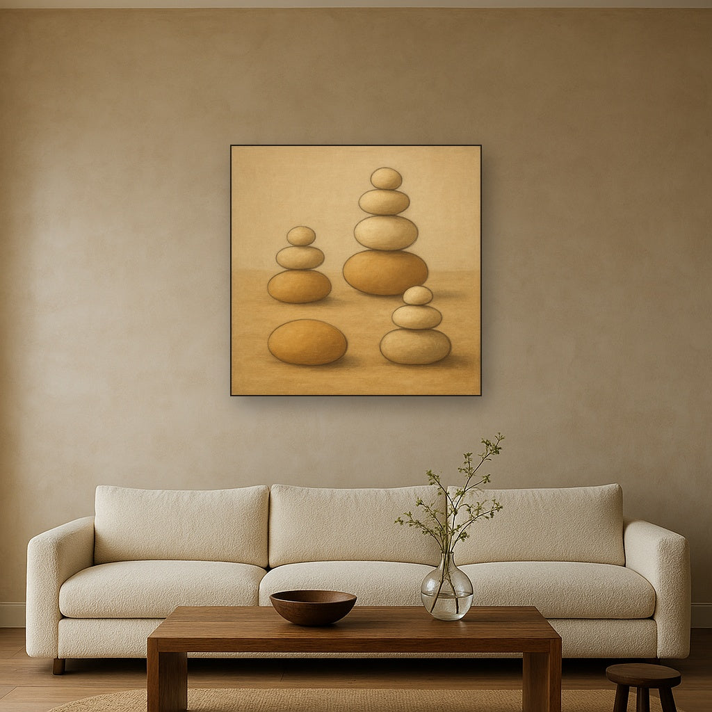Organic Pebble Contours No. 3 - Modern Fine Art Oil Painting - View 2