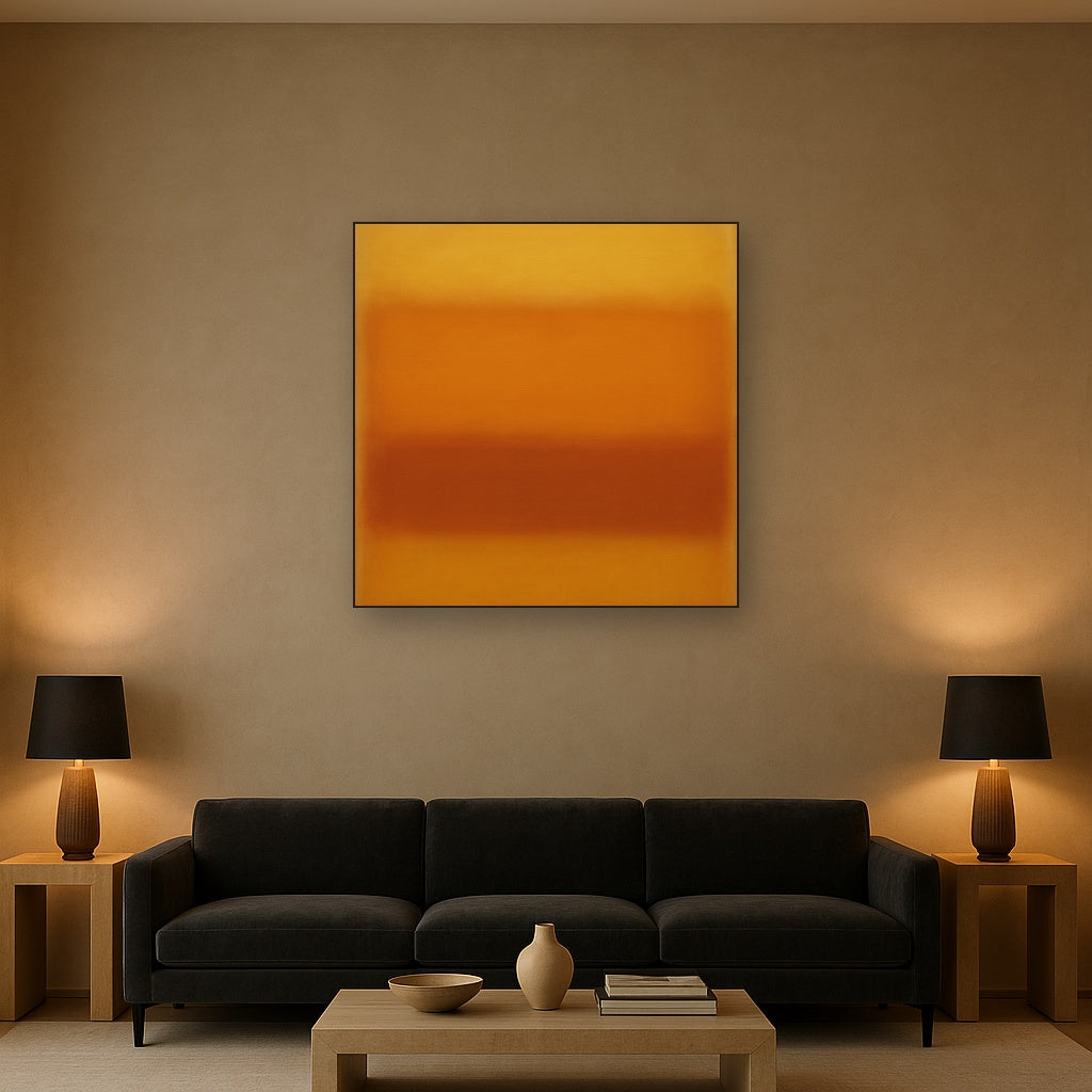 Warm Amber & Raw Sienna Sunset Meditation No. 7 Oil Painting - View 2