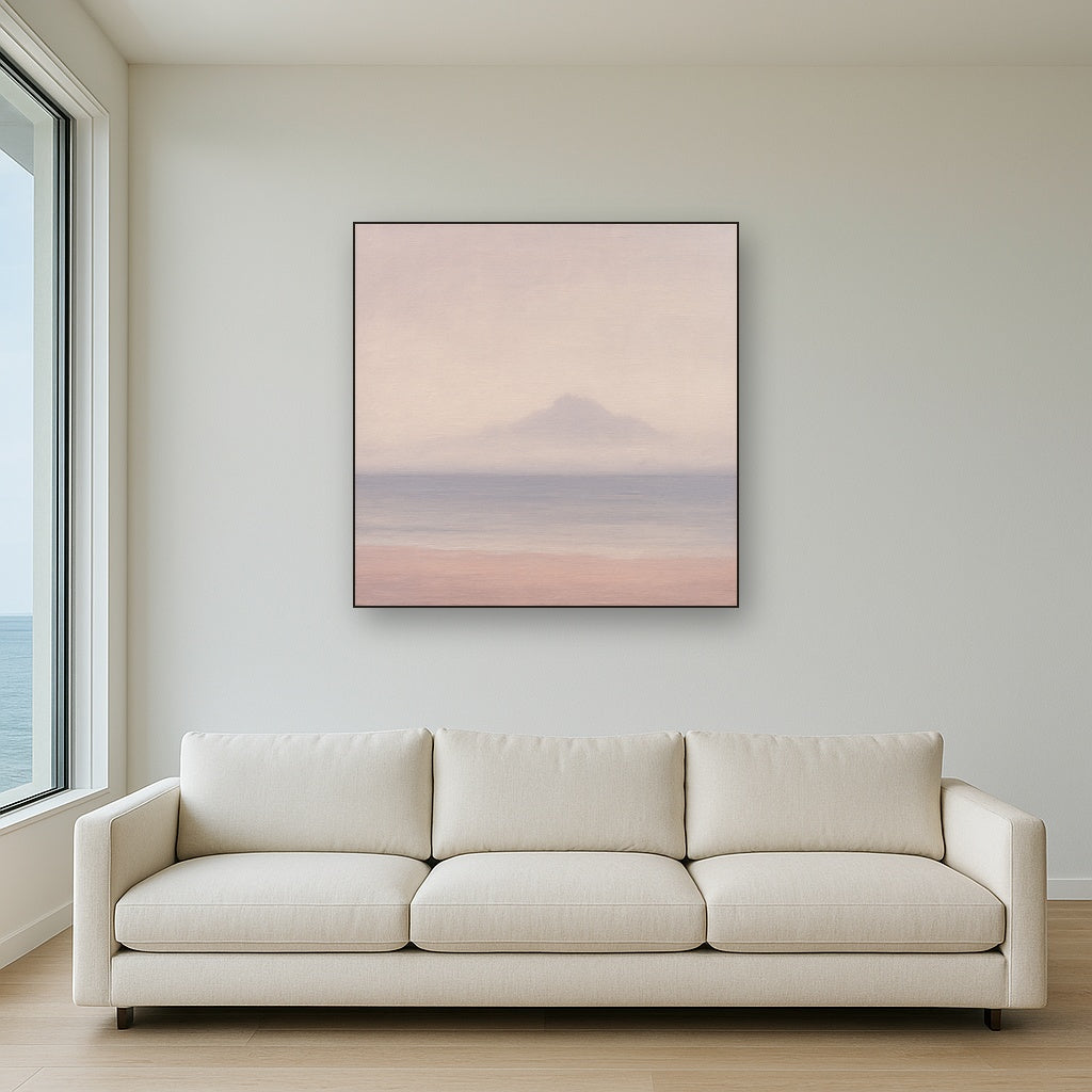 Misty Fjord & Low Clouds No. 7 - Modern Fine Art Oil Painting - View 2