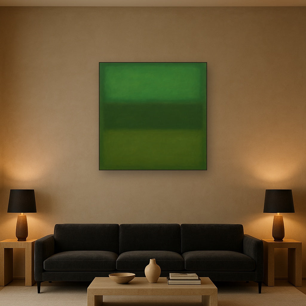 Forest Emerald & Deep Moss Contemplative Field No. 5 Oil Painting - View 2