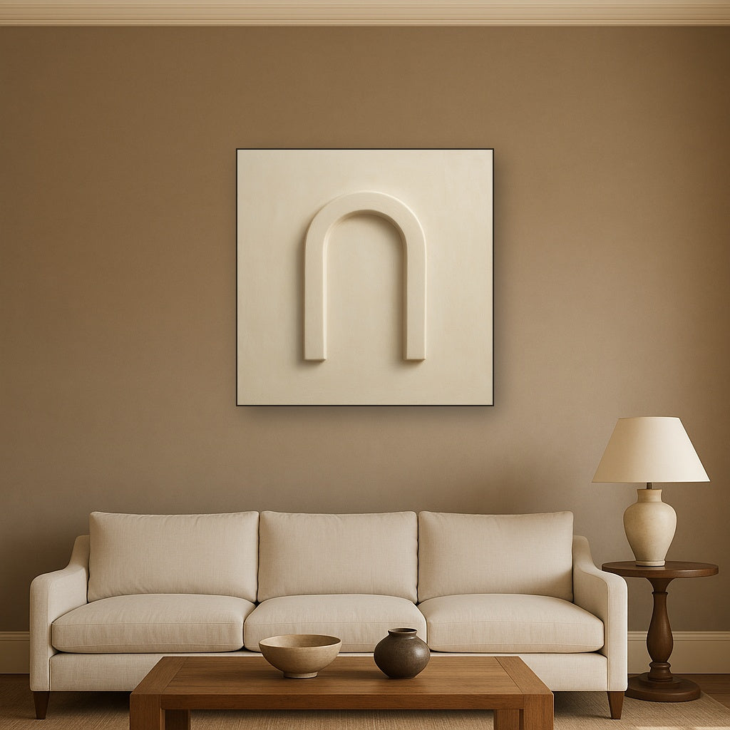 Textured Monolithic Plaster Arch No. 9 - Modern Fine Art Oil Painting - View 2