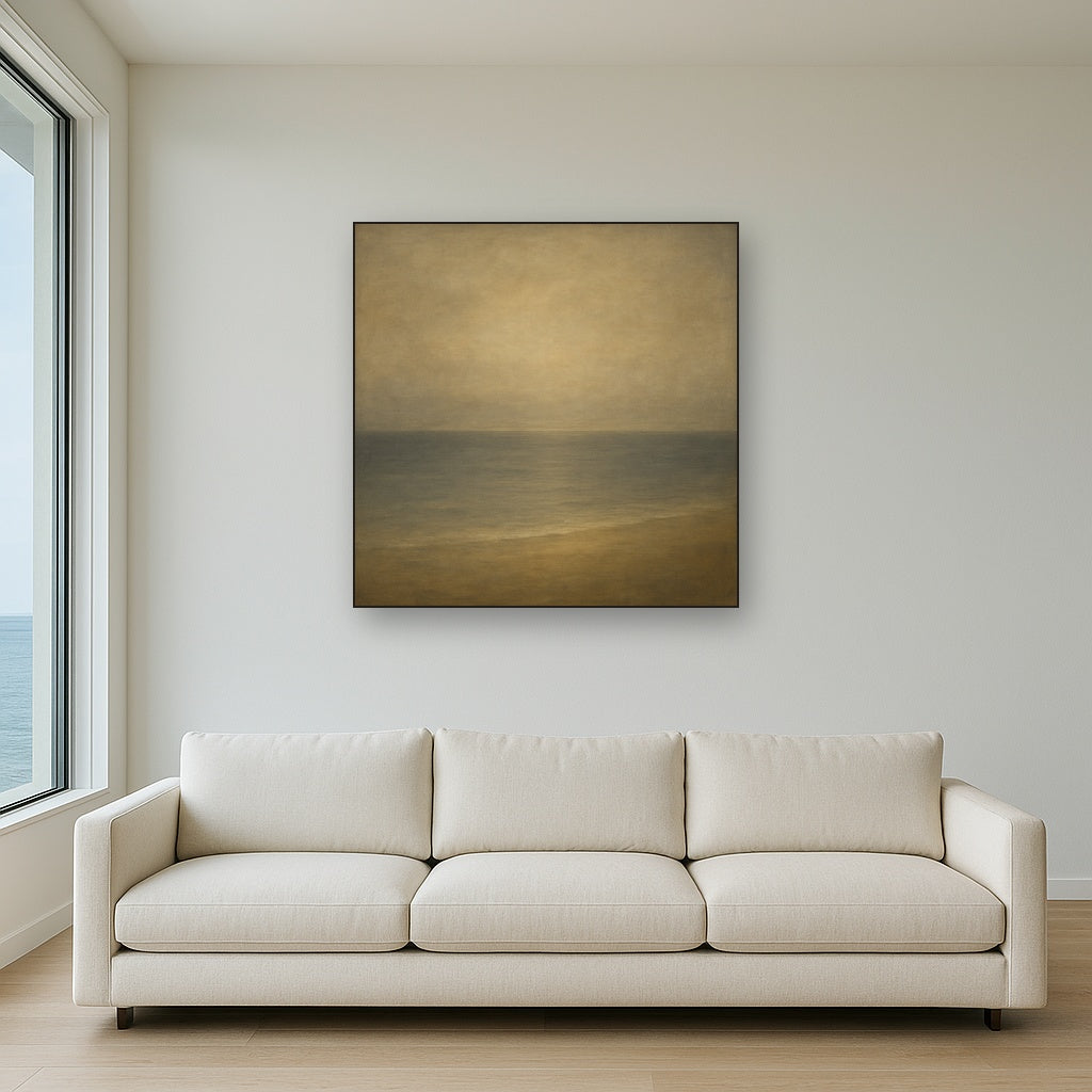 Monochrome Ocean Silence No. 5 - Modern Fine Art Oil Painting - View 2