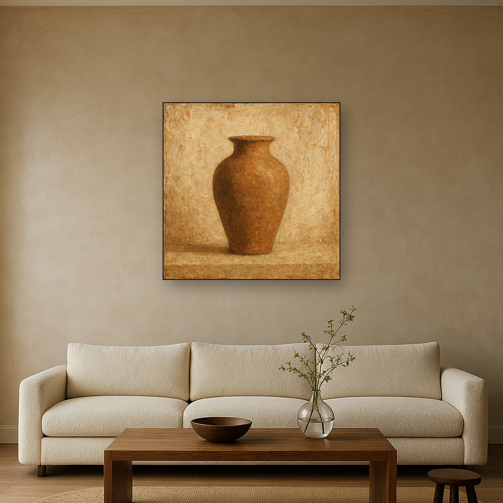 Weathered Clay Vessel Study Oil Painting - View 2