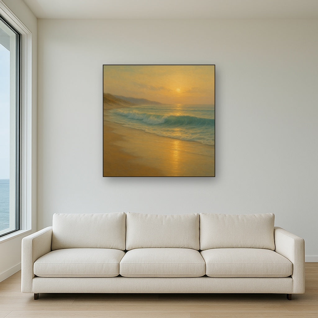 Gentle Breaking Waves & Wet Beach Reflection No. 11 Oil Painting - View 2