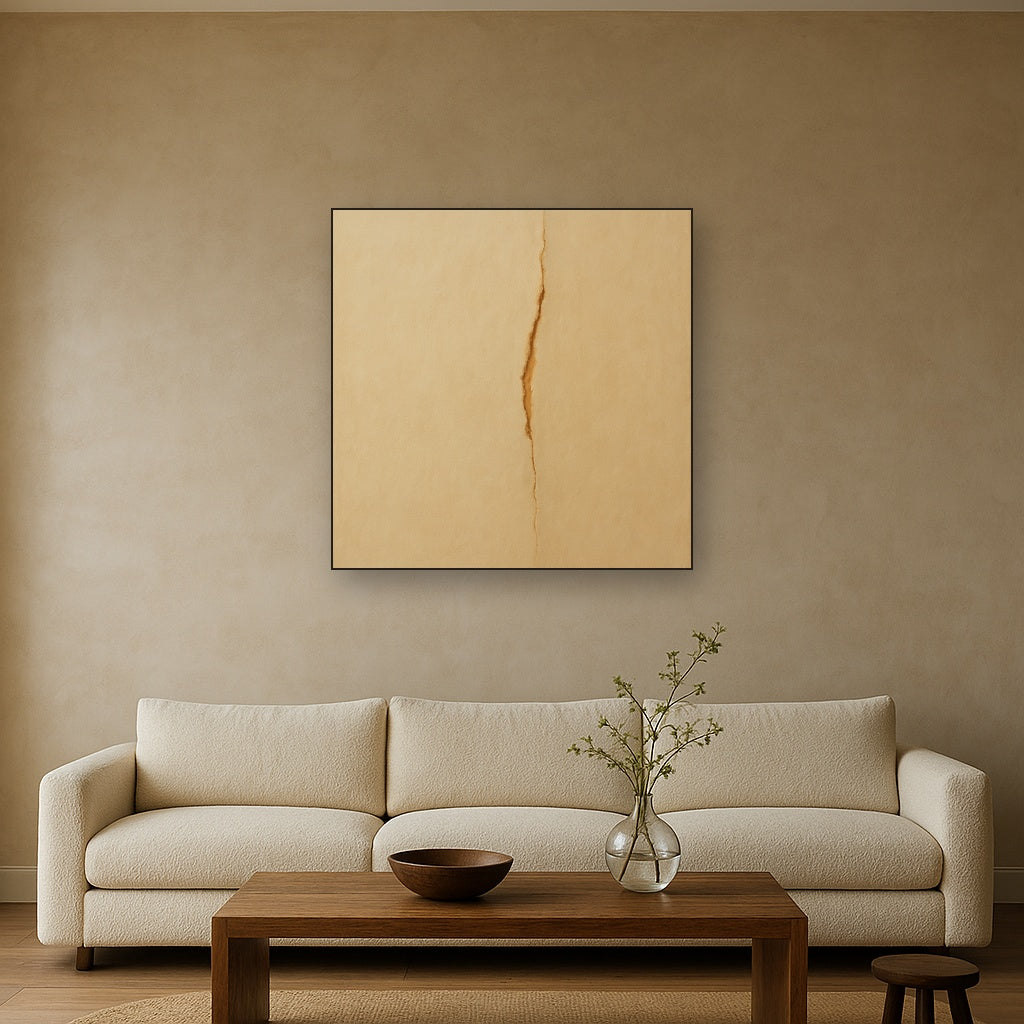 Tactile Stucco & Ochre Rift No. 9 - Modern Fine Art Oil Painting - View 2