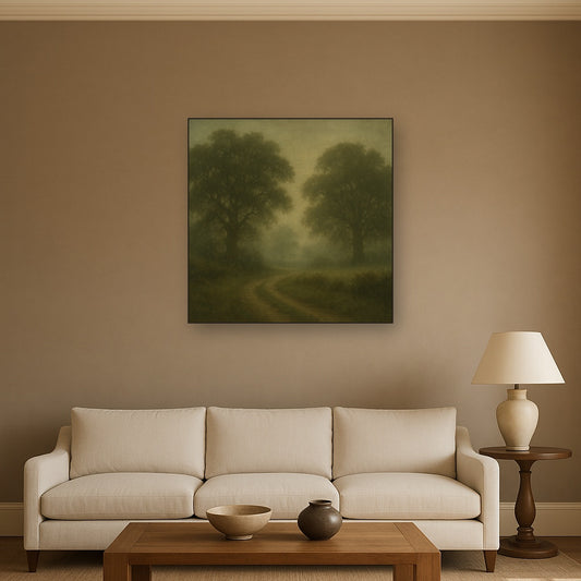 Misty English Countryside Lane No. 9 Oil Painting - View 2