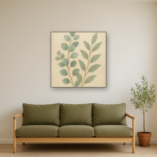 Eucalyptus Botanical Study Fine Art Oil Painting - View 2