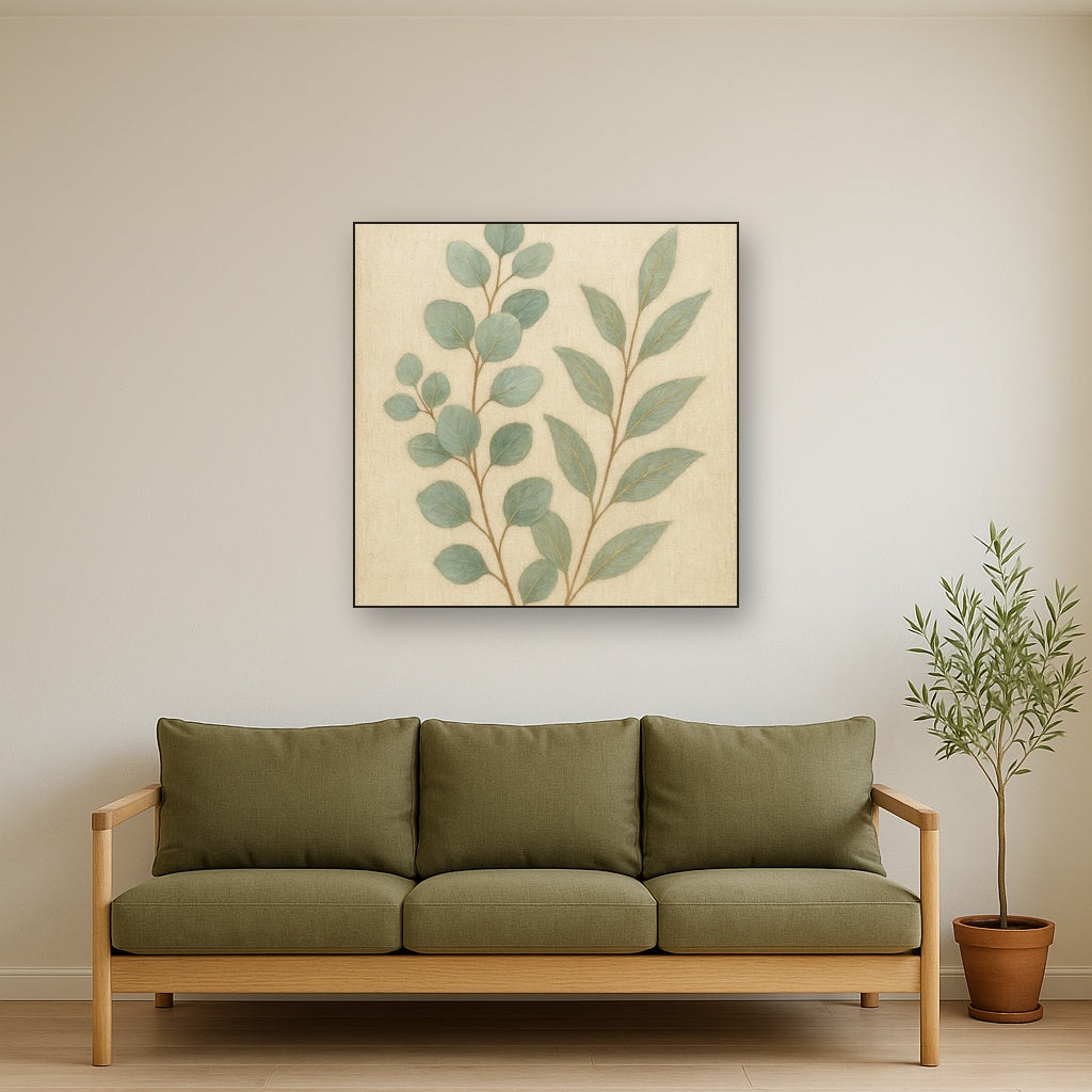 Eucalyptus Botanical Study Fine Art Oil Painting - View 2