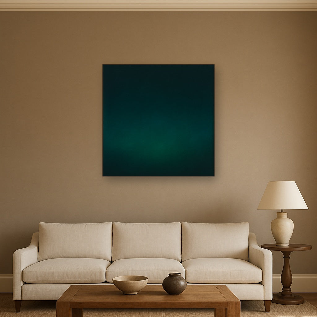 Midnight Teal & Deep Malachite Gradient No. 19 Oil Painting - View 2