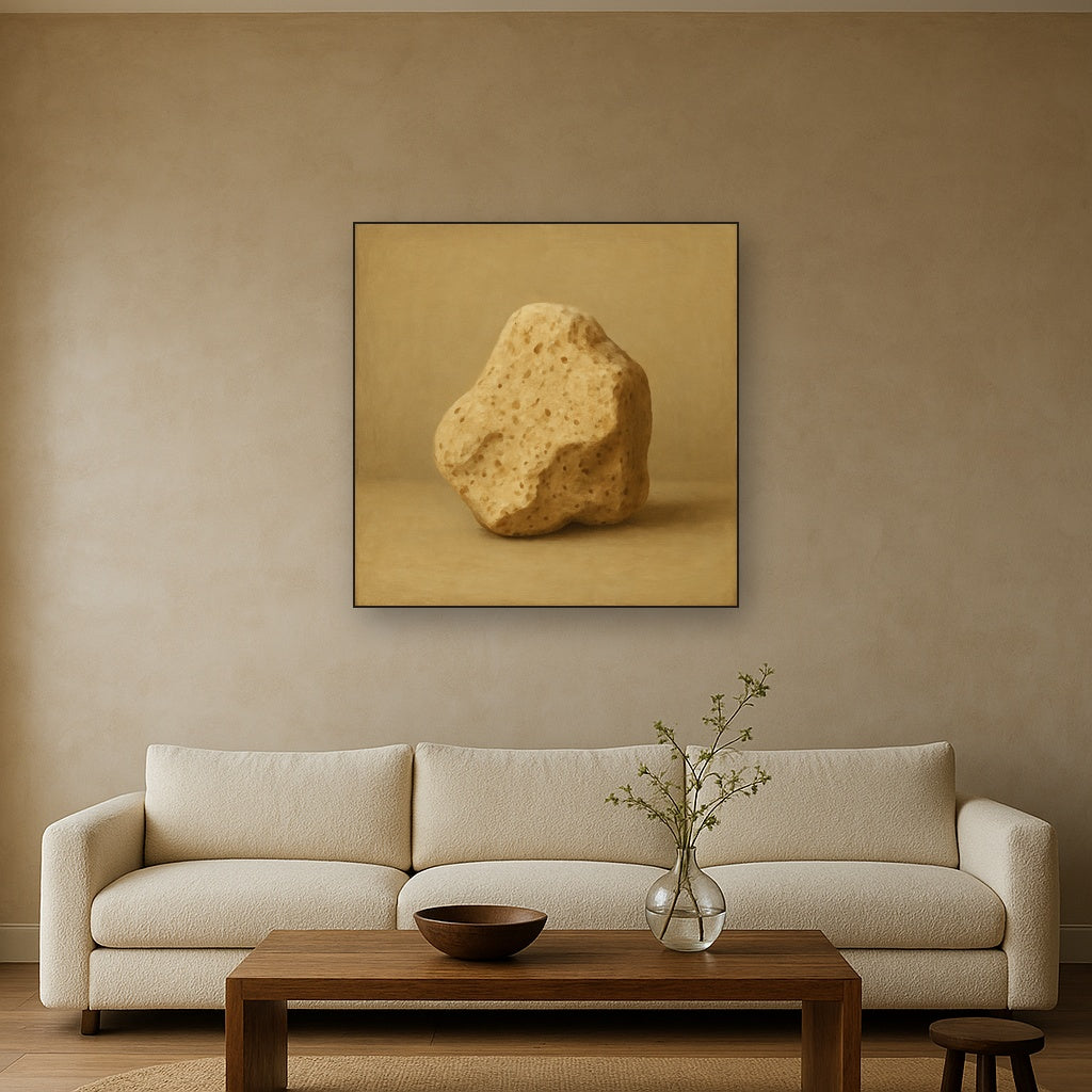 Zen Stone & Warm Grey Void No. 5 - Modern Fine Art Oil Painting - View 2