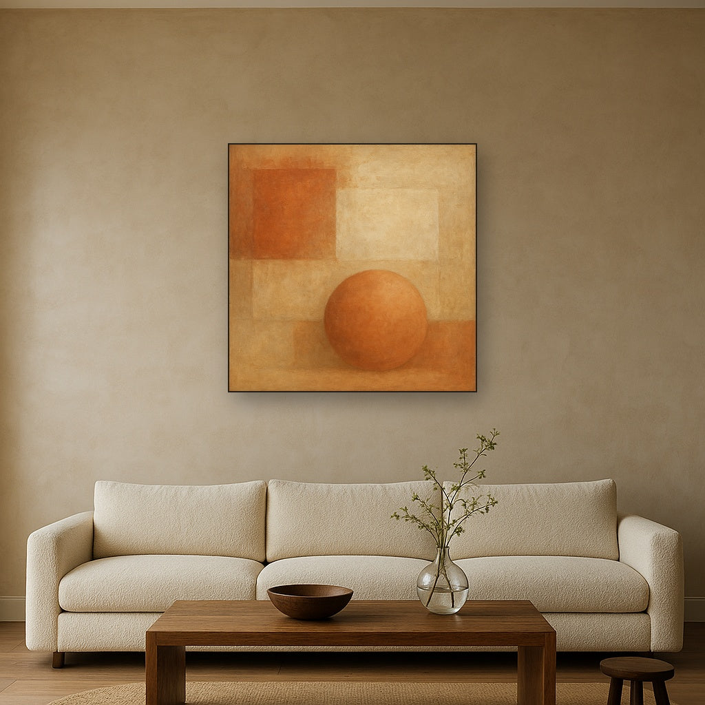 Earthy Terracotta & Weathered Plaster Wash No. 26 Oil Painting - View 2