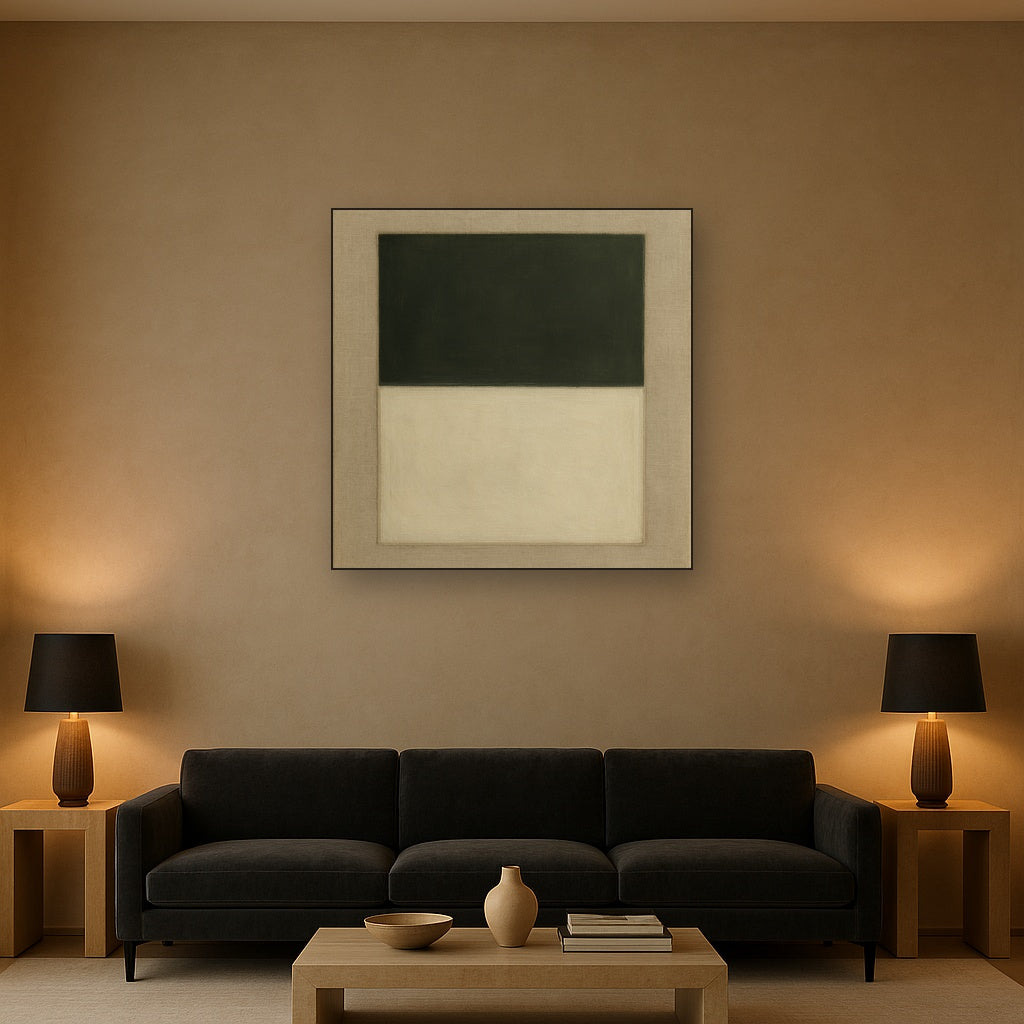 Sage Olive & Alabaster Balance No. 3 - Modern Fine Art Oil Painting - View 2