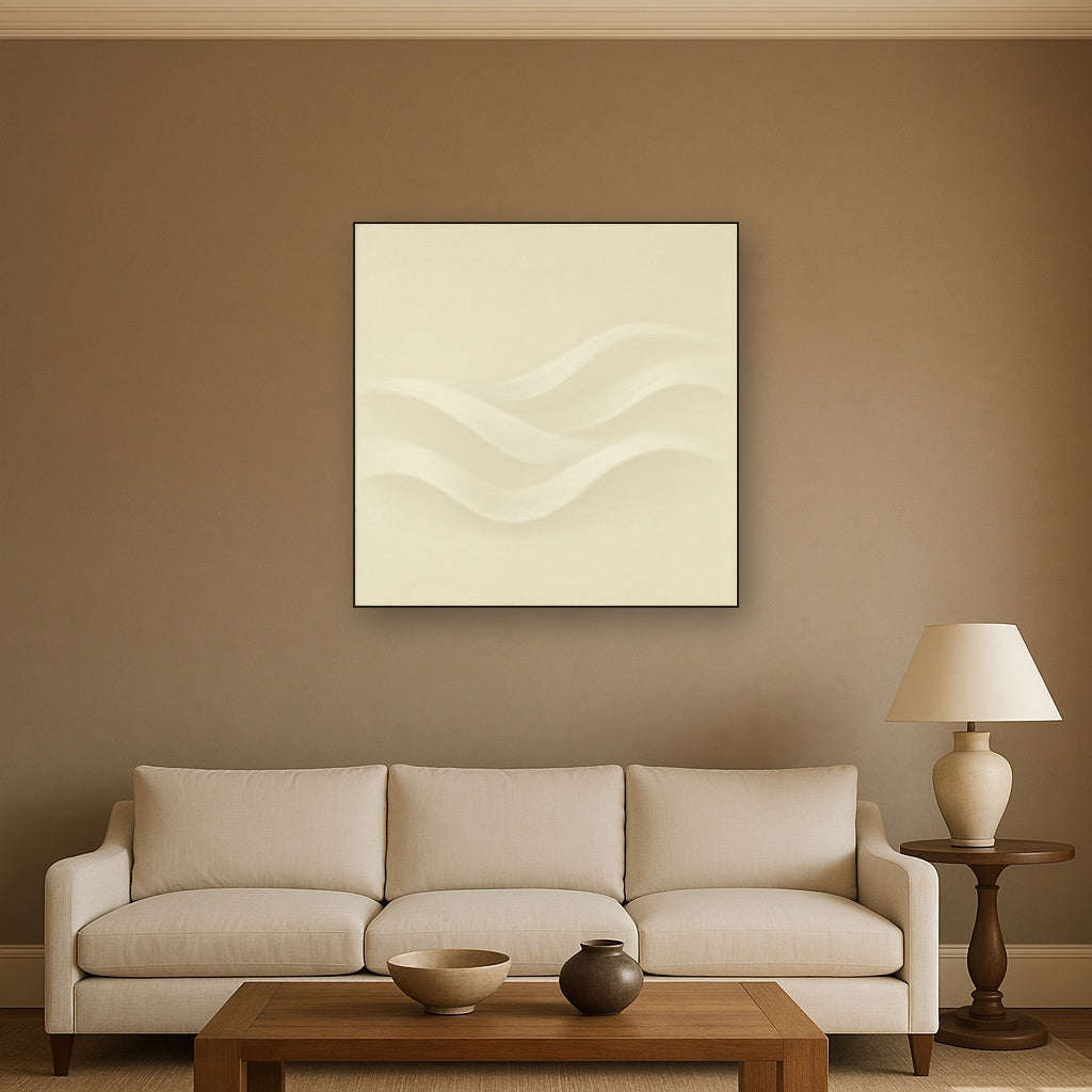 Monochrome Wave Relief No. 2 - Modern Fine Art Oil Painting - View 2