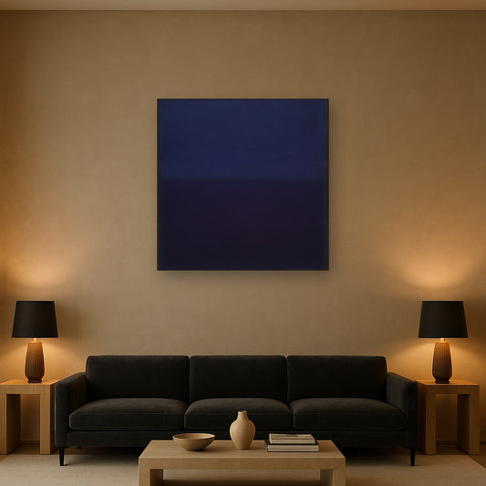 Deep Indigo & Midnight Plum Ambient Field No. 3 Oil Painting - View 2