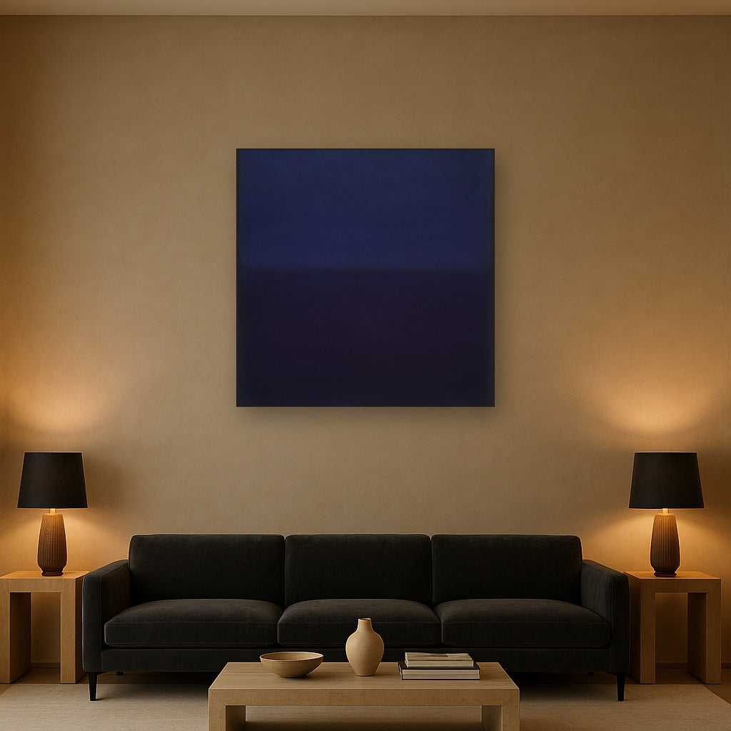 Deep Indigo & Midnight Plum Ambient Field No. 3 Oil Painting - View 2