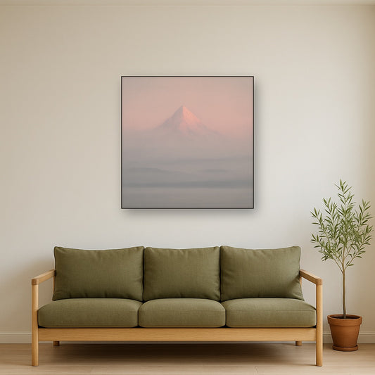 Pale Alpenglow over Distant Glacial Peak No. 22 Oil Painting - View 2