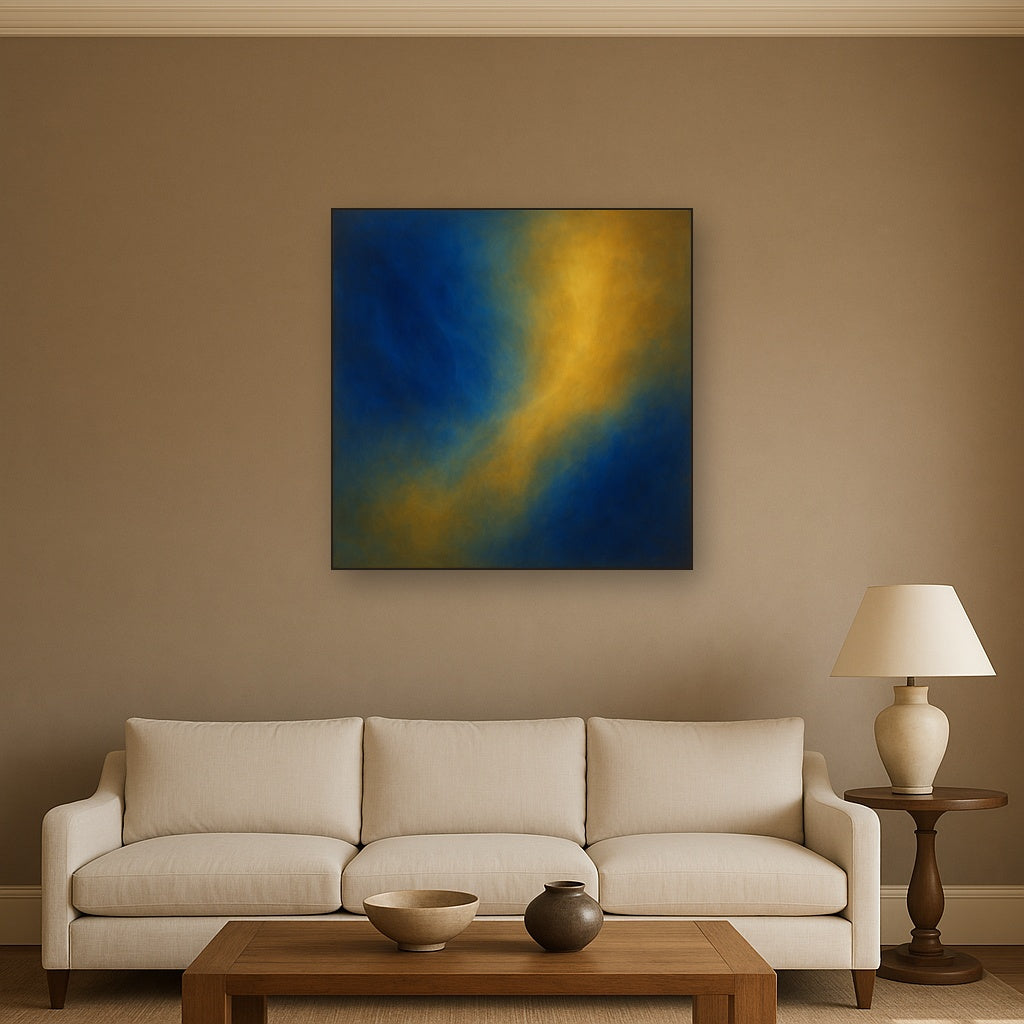 Lapis Lazuli & Golden Ochre Luminous Field No. 13 Oil Painting - View 2