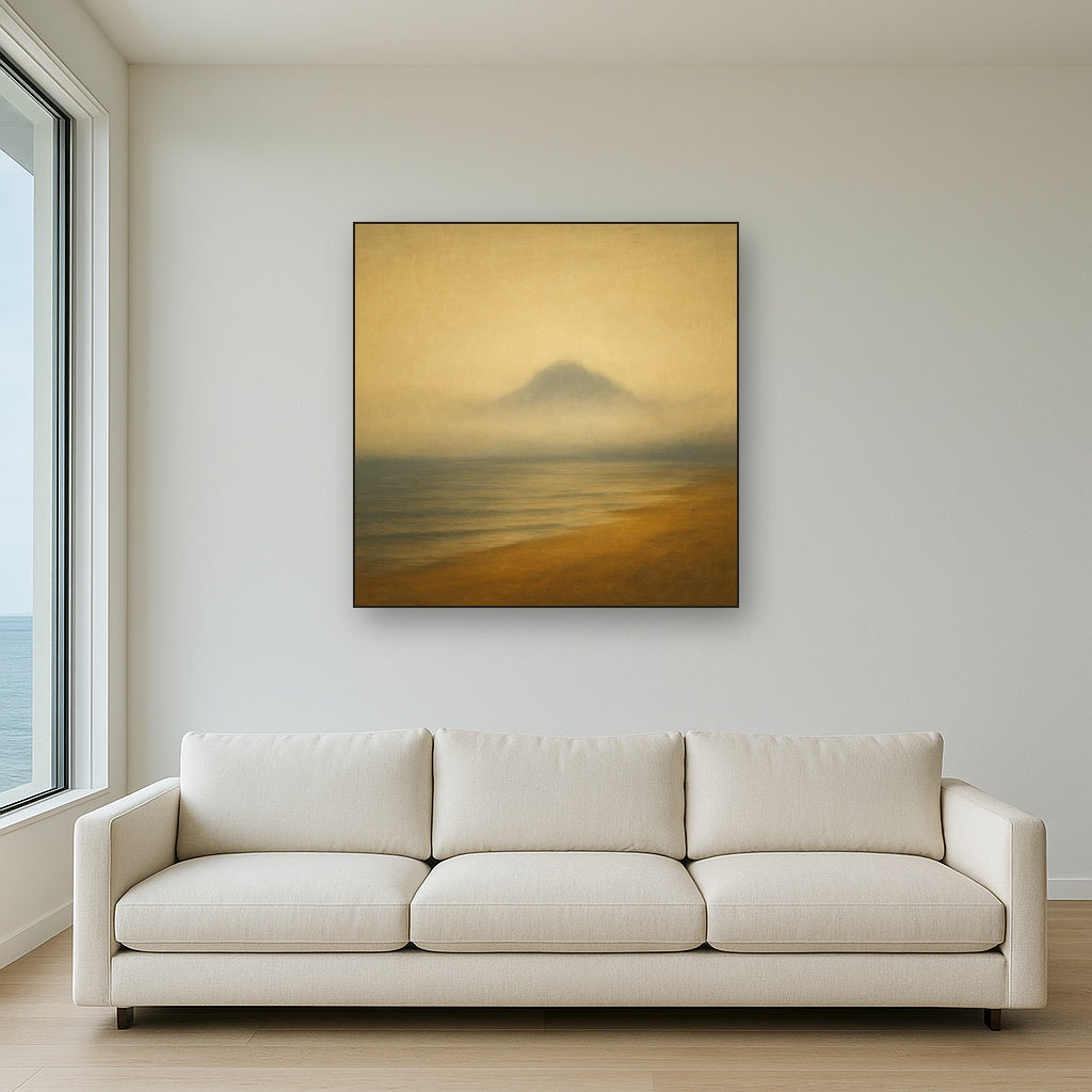 Misty Fjord & Low Clouds No. 7 - Modern Fine Art Oil Painting - View 2