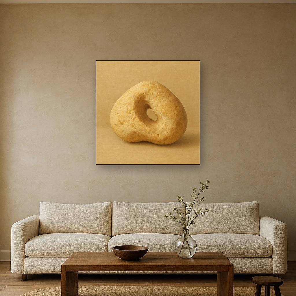 Zen Stone & Warm Grey Void No. 5 - Modern Fine Art Oil Painting - View 2