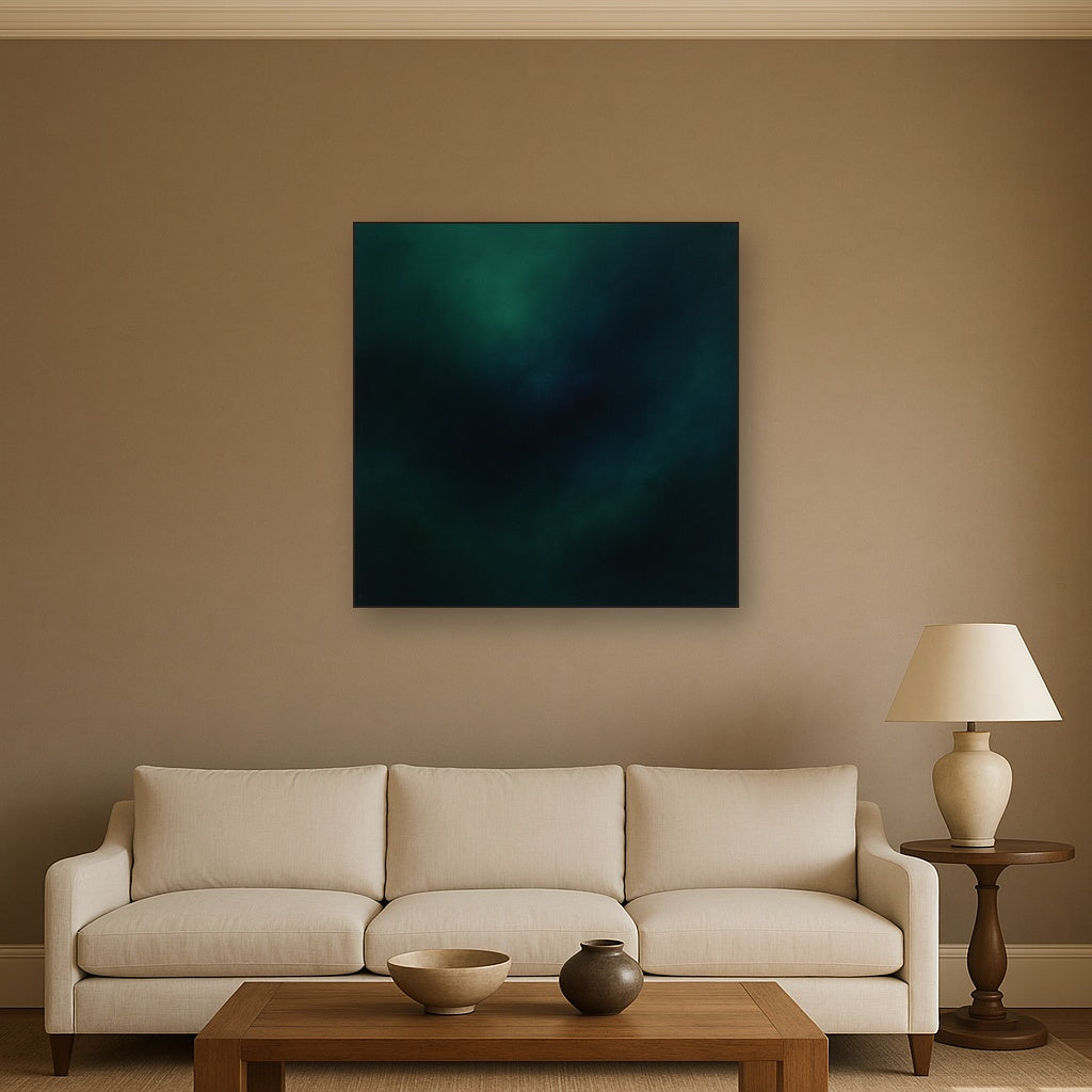 Emerald & Midnight Sapphire Sfumato Immersion No. 18 Oil Painting - View 2