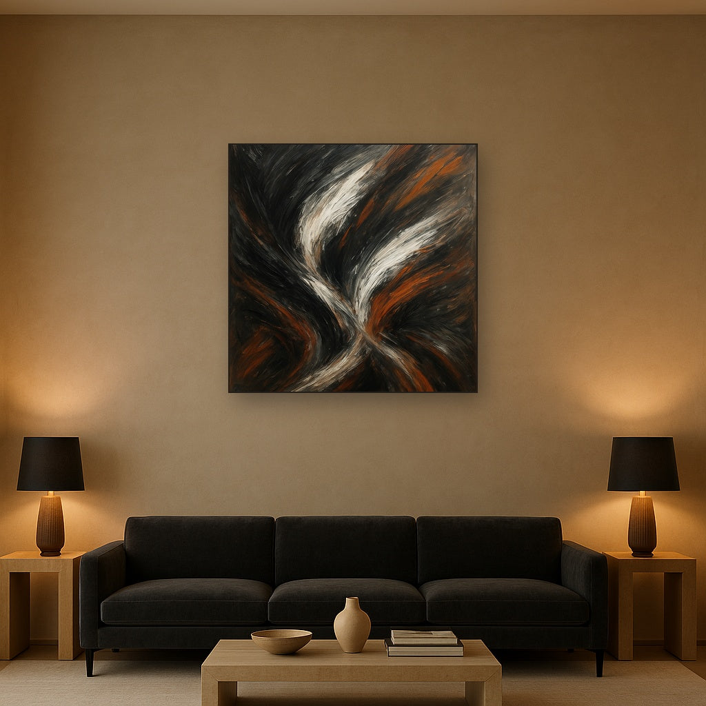 Kinetic Brushstroke Symphony Oil Painting - View 2