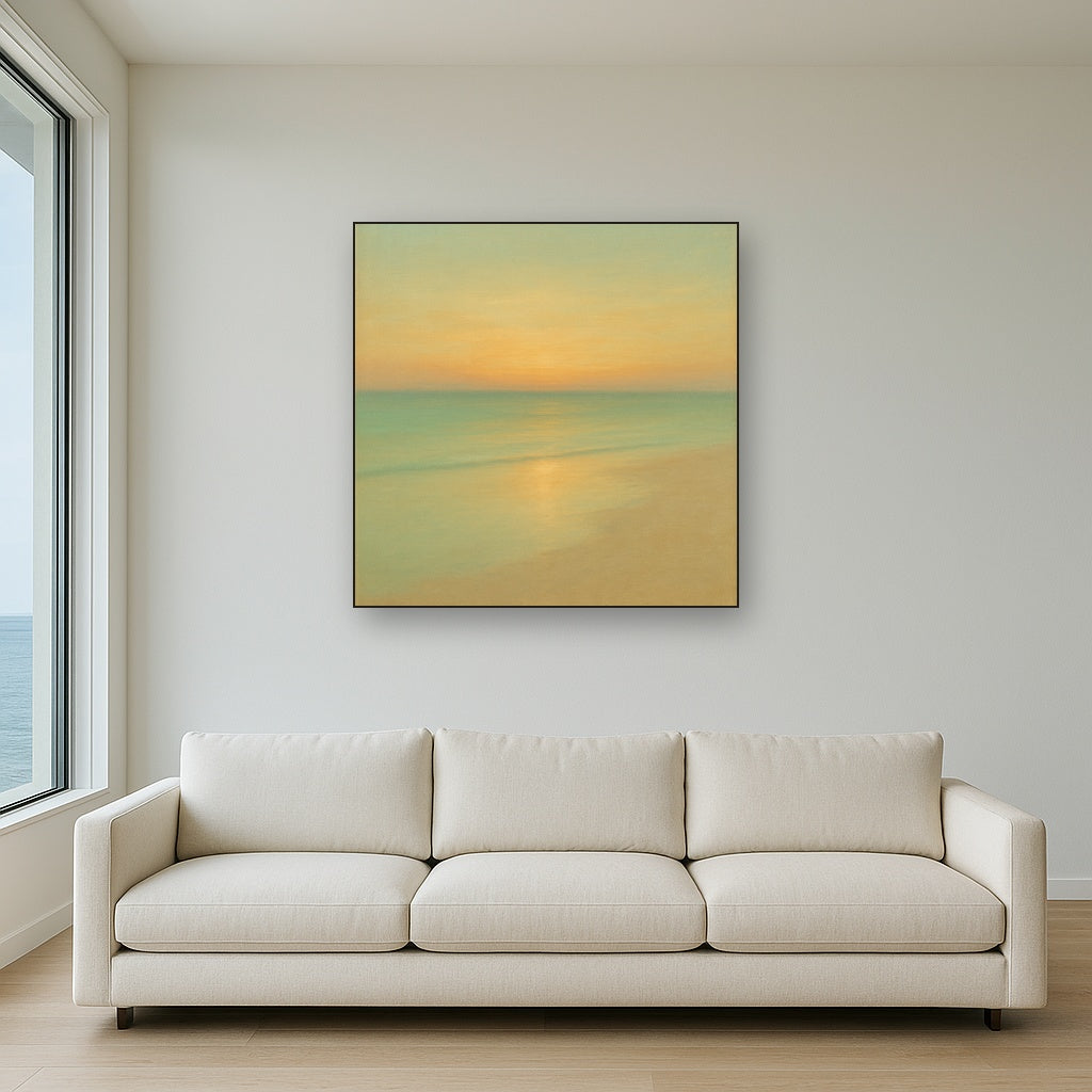 Golden Hour Surf Reflection No. 8 - Modern Fine Art Oil Painting - View 2