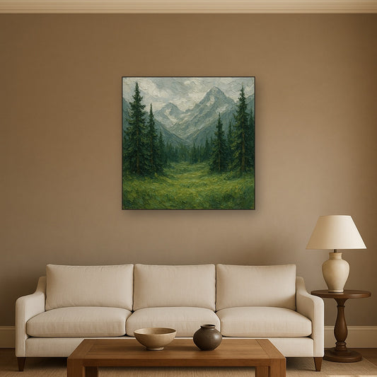 Alpine Glade Heavy Knife Impasto Oil Painting - View 2