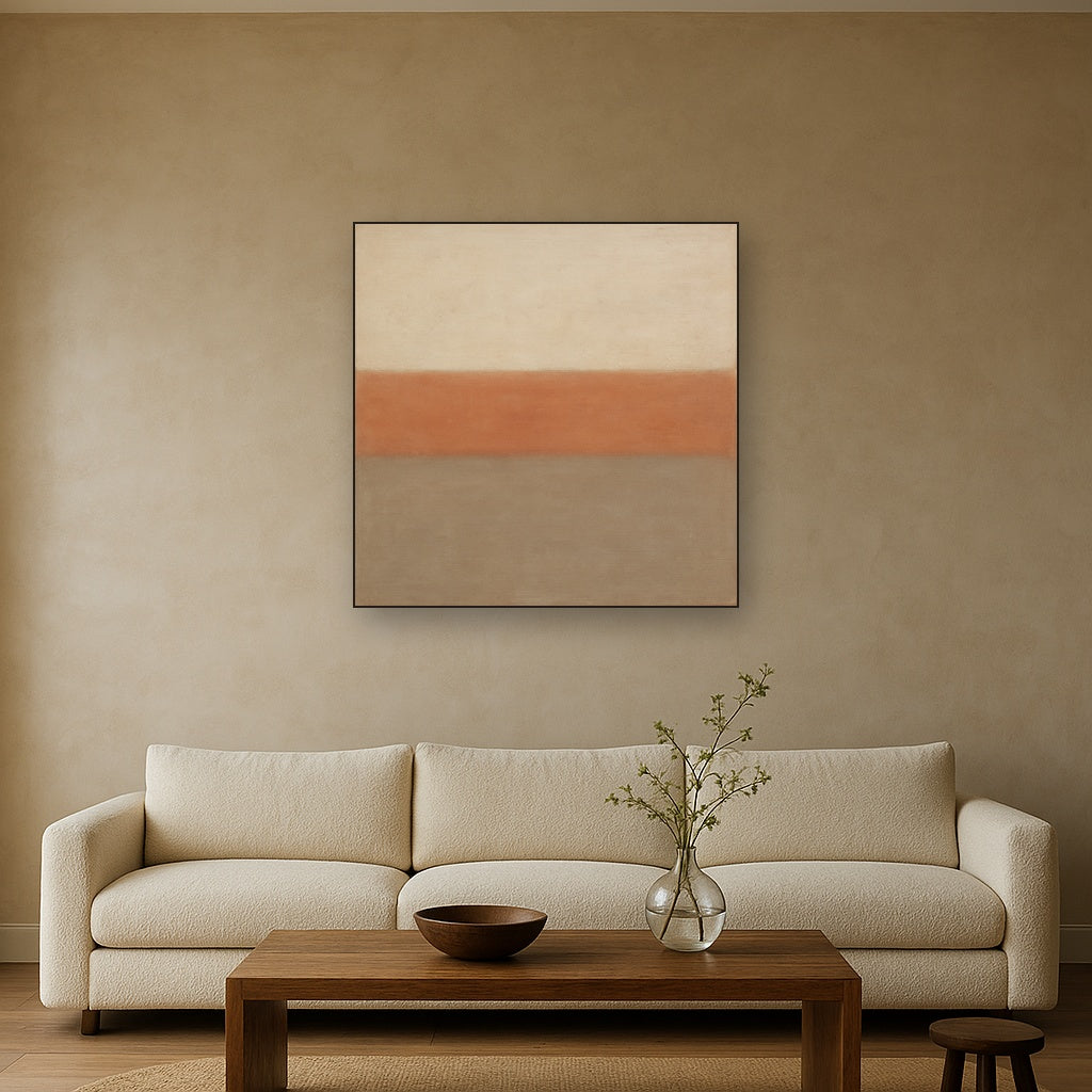 Aged Plaster & Sand Horizon No. 2 - Modern Fine Art Oil Painting - View 2