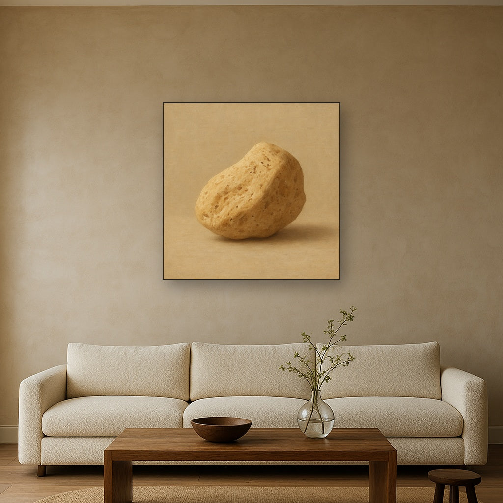 Zen Stone & Warm Grey Void No. 5 - Modern Fine Art Oil Painting - View 2