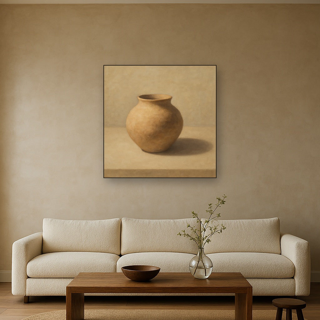 Organic Clay Vessel & Solitary Shadow No. 6 Oil Painting - View 2
