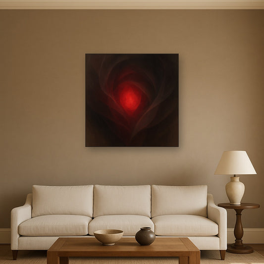 Smoky Ruby & Warm Obsidian Veils No. 5 Oil Painting - View 2