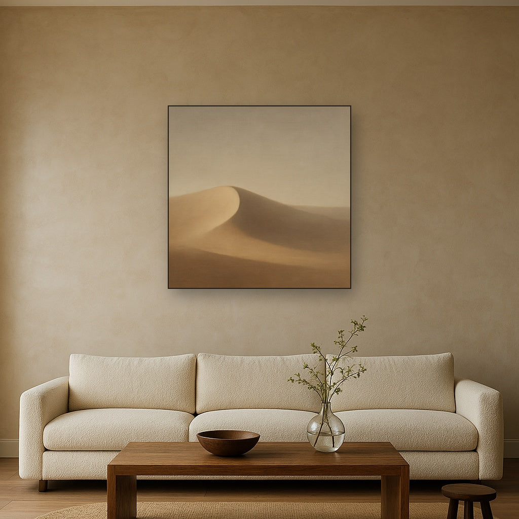 Muted Desert Dune Geometry No. 8 - Modern Fine Art Oil Painting - View 2