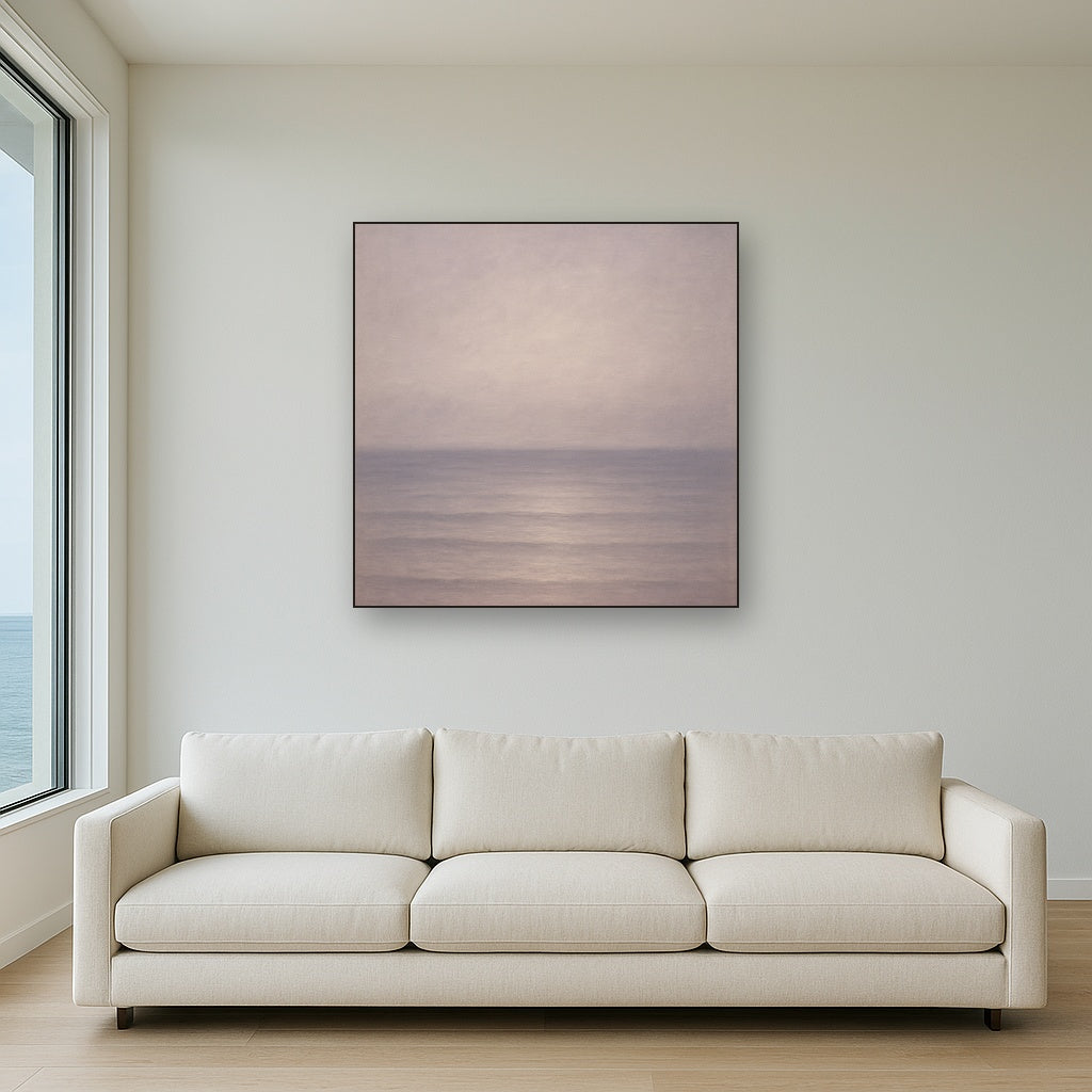 Monochrome Ocean Silence No. 5 - Modern Fine Art Oil Painting - View 2
