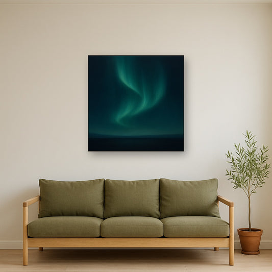 Aurora Borealis Veil in Deep Midnight Indigo No. 2 Oil Painting - View 2