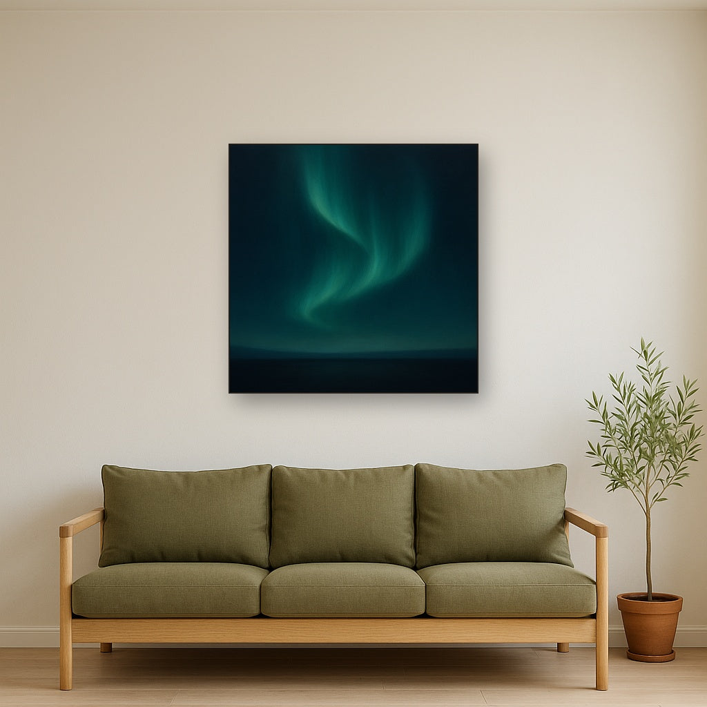Aurora Borealis Veil in Deep Midnight Indigo No. 2 Oil Painting - View 2