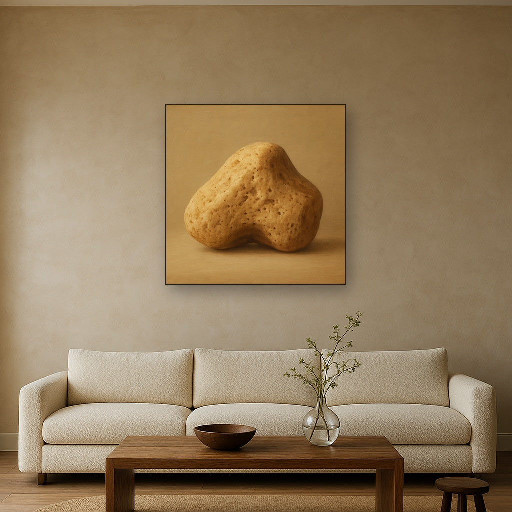 Zen Stone & Warm Grey Void No. 5 - Modern Fine Art Oil Painting - View 2