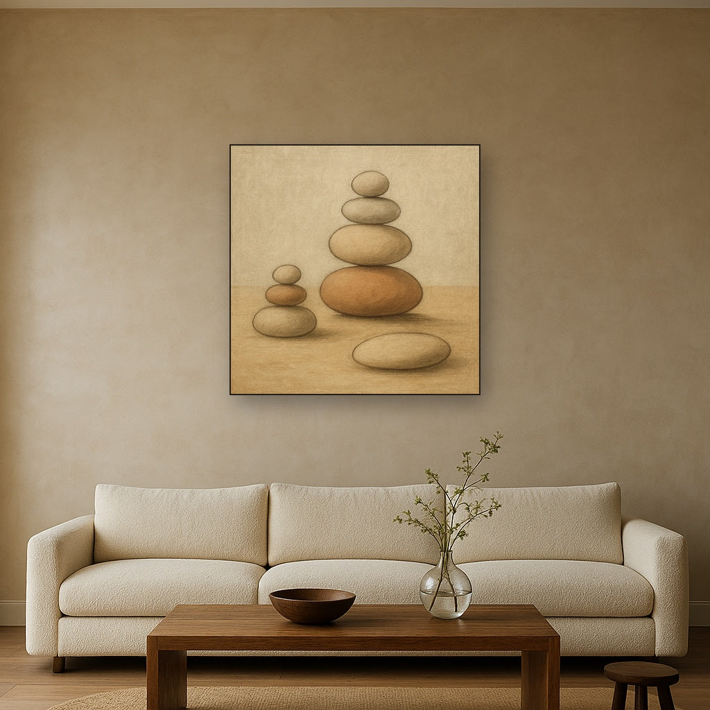 Organic Pebble Contours No. 3 - Modern Fine Art Oil Painting - View 2